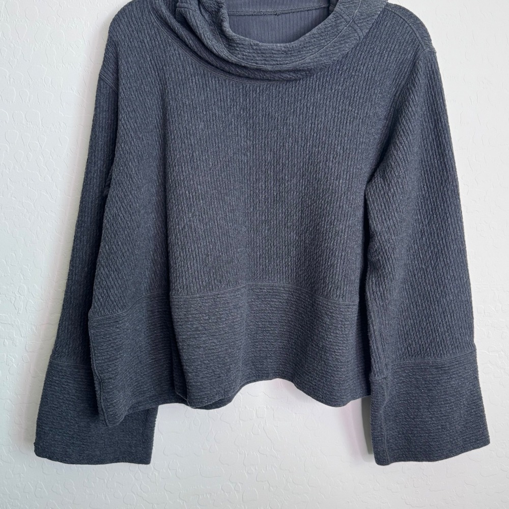 Lululemon Retreat Yourself Pullover Gray Hooded Sweatshirt L/XL Gym Boxy Cozy - Picture 4 of 10